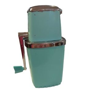 🌸 Vintage Sears Maid of Honor Hand Crank Ice Crusher‎ Turquoise Blue MCM Ki…